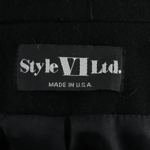Vintage Signatures by Style VI Ltd Women's 14 Black 100% Wool Long Peacoat - USA