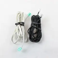 Lot of 2 RJ11 Telephone Cords White & Black for Landline Fax Modem