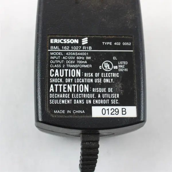 Ericsson Wall Charger BML-1621027R1B AC Adapter for Cell Phone Untested