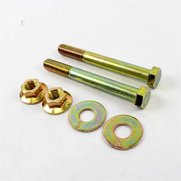 Set of 2 Yellow Zinc-Plated 1/2"x4-3/4" Hex Bolts w/ Nuts & Washers