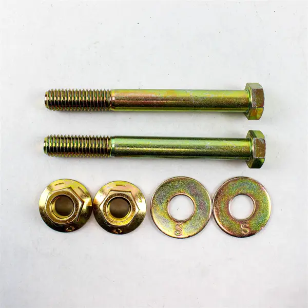 Set of 2 Yellow Zinc-Plated 1/2"x4-3/4" Hex Bolts w/ Nuts & Washers