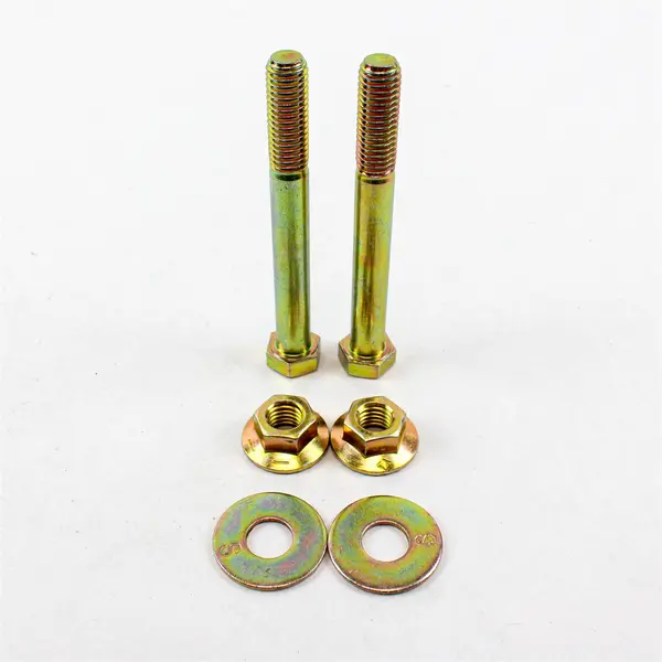Set of 2 Yellow Zinc-Plated 1/2"x4-3/4" Hex Bolts w/ Nuts & Washers