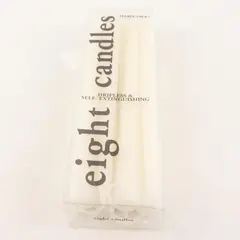 Trader Joe's 8 White Taper/Dinner Candles Dripless Self-Extinguishing Ltd