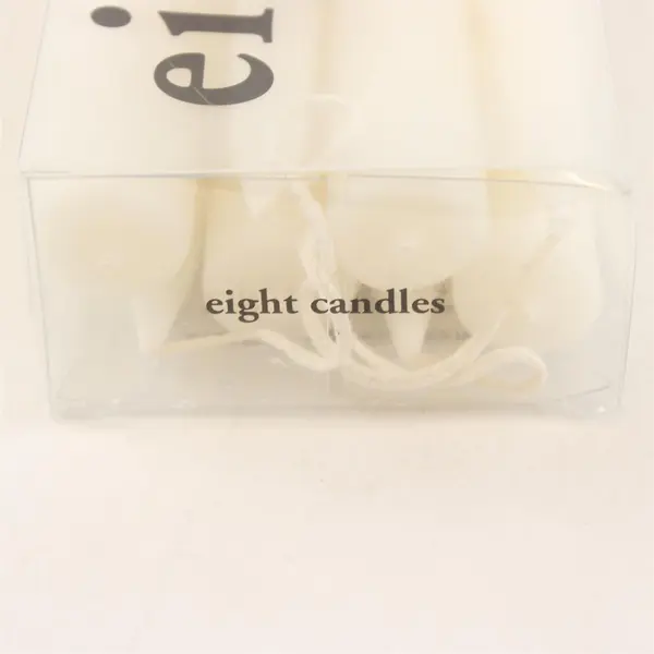 Trader Joe's 8 White Taper/Dinner Candles Dripless Self-Extinguishing Ltd