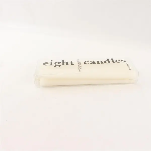 Trader Joe's 8 White Taper/Dinner Candles Dripless Self-Extinguishing Ltd