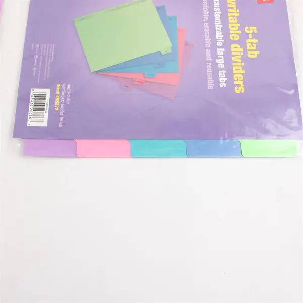 Lot of 3 Staples 5-Tab Writable Dividers, Letter Size, Colorful