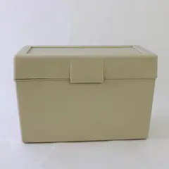 Vintage Sterling Plastics Tan Recipe Box Borden USA 3x5 Index Cards
