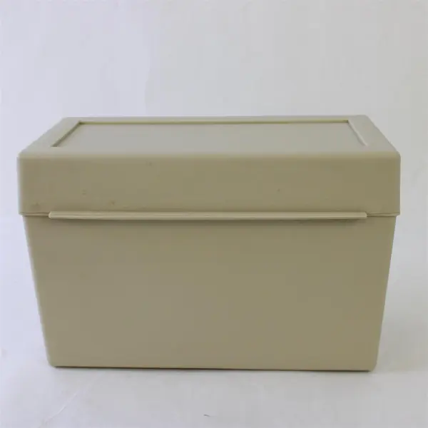 Vintage Sterling Plastics Tan Recipe Box Borden USA 3x5 Index Cards