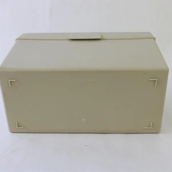 Vintage Sterling Plastics Tan Recipe Box Borden USA 3x5 Index Cards