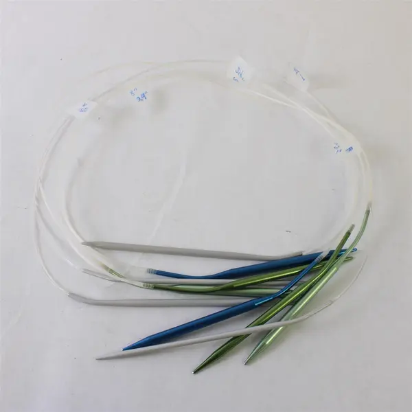 Lot of 5 Circular Knitting Needles US Sizes 7 8 10 Assorted Lengths