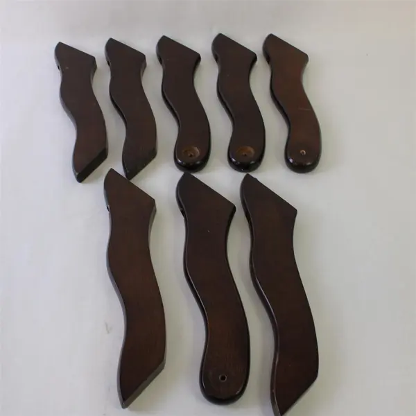 Lot of 8 Dark Curved Wooden Furniture Legs 11.5in Used Sofa Chair Cabinet