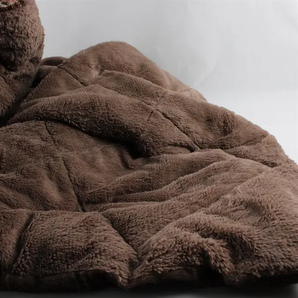 Thick Plush Plaid Throw Blanket Brown Beige 7x5 ft Cozy Pre-Owned