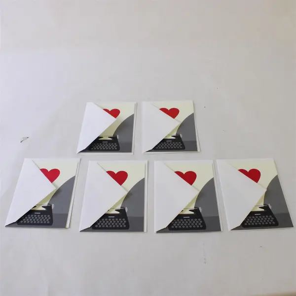 Set of 6 Hallmark Expressions Typewriter Heart Design Blank Notecards