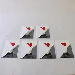 Set of 6 Hallmark Expressions Typewriter Heart Design Blank Notecards