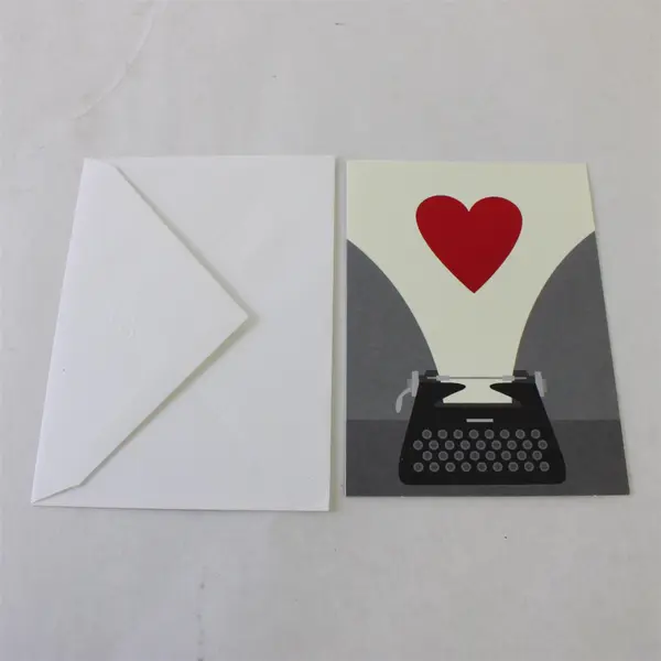 Set of 6 Hallmark Expressions Typewriter Heart Design Blank Notecards