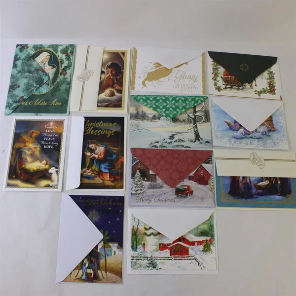 Christian Religious Christmas Greeting Cards Unused Unbranded
