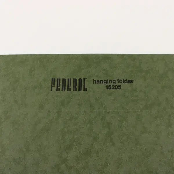 Lot of 17 Federal 15205 Green Hanging File Folders