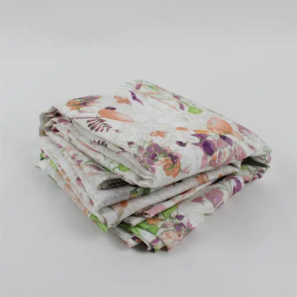 Holiday Home White Pink Purple Floral Rectangle Tablecloth 82x60