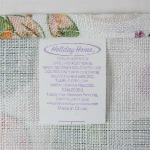 Holiday Home White Pink Purple Floral Rectangle Tablecloth 82x60