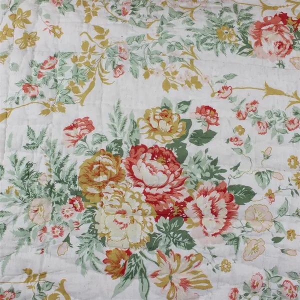 Ten Bears Inc Floral Multicolor Cotton Throw 57 x 64 in