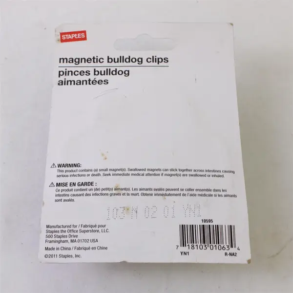 Staples Magnetic Bulldog Clips 10595 New Office Paper Holders