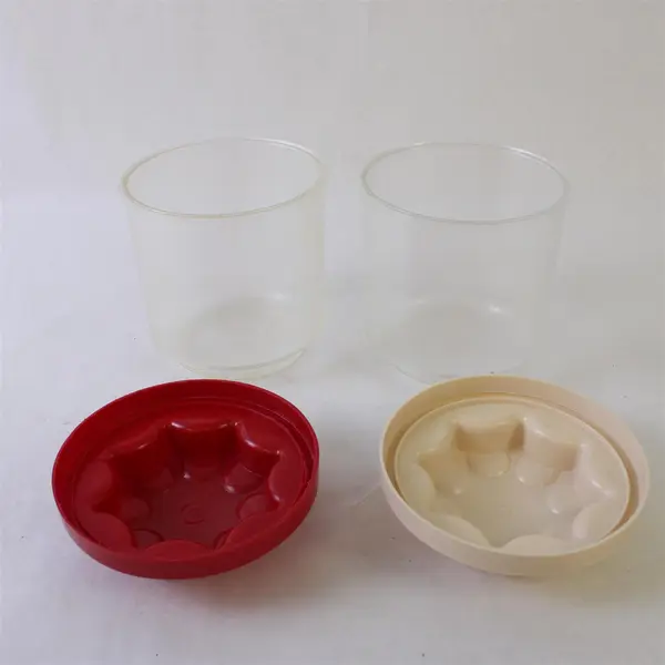 Lot of 2 Henco Plastic Storage Canisters w/ Lids Kitchen Containers