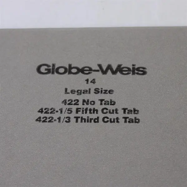 Globe-Weis Legal Size Lot of 21 Hanging File Folders