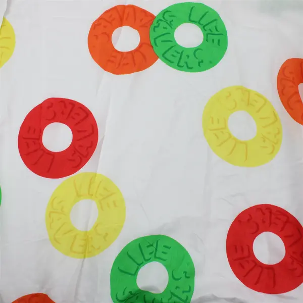 Vintage 1980s Marlborough Life Savers Candy Twin Flat Sheet DIY Fabric Flawed