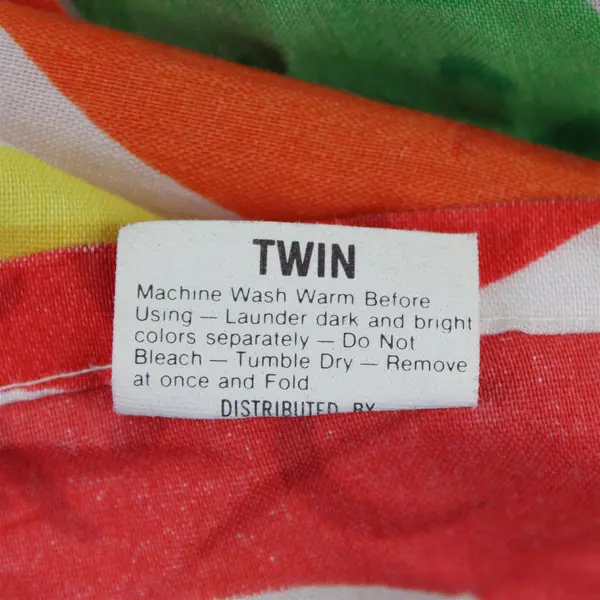 Vintage 1980s Marlborough Life Savers Candy Twin Flat Sheet DIY Fabric Flawed