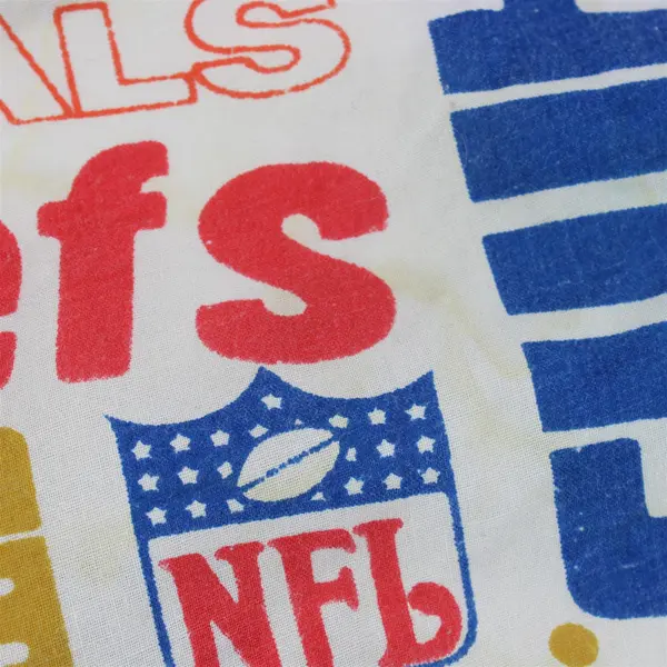 Vintage Bibb NFL Team Print Twin Fitted Sheet DIY Fabric Upcycling FLAWED