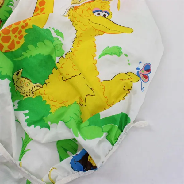 VTG JCPenney Sesame Street Zoo-Theme Twin Fitted Sheet DIY Fabric Upcycling