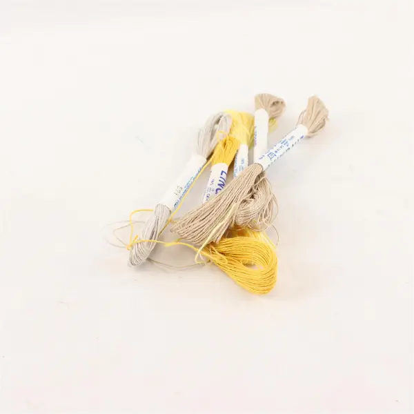Lot of 5 Klippans Lingarn 100% Linen Thread Floss Sweden Yellow Tan Gray