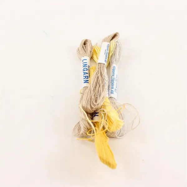Lot of 5 Klippans Lingarn 100% Linen Thread Floss Sweden Yellow Tan Gray