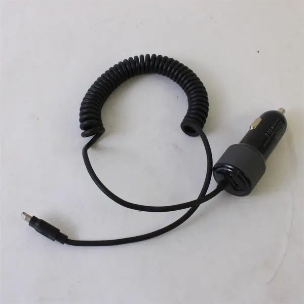 Coiled Car Charger Cable Cigarette Lighter USB-A to Lightning Unbranded