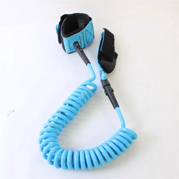 Lot of 3 Surfboard Paddleboard Coiled Leashes Black & Blue