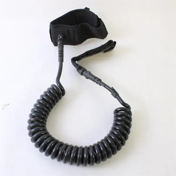 Lot of 3 Surfboard Paddleboard Coiled Leashes Black & Blue