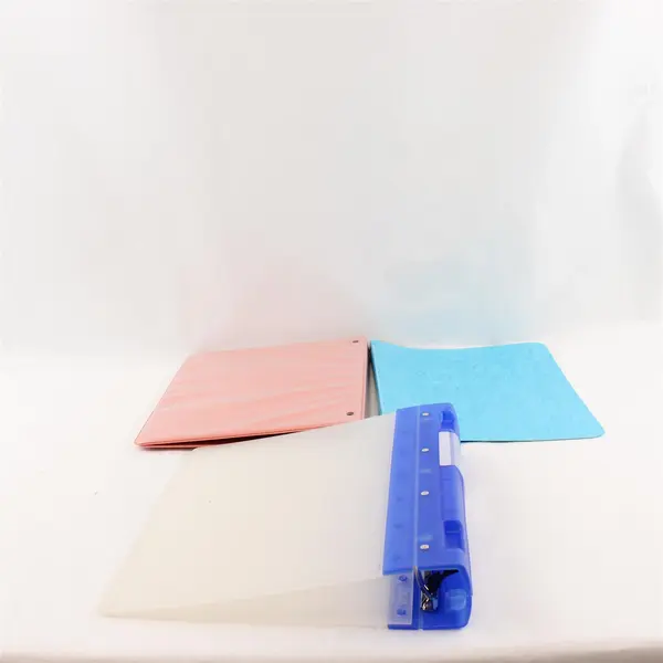 Lot of 3 Assorted Ring Binders Peach Blue Cardstock Clear Blue Spine 1 in 2.5 in
