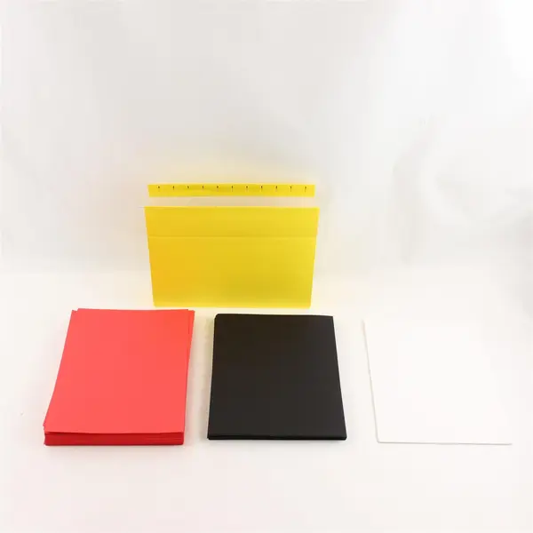 Lot of Construction Paper & Yellow Hanging File Folders Red Black White