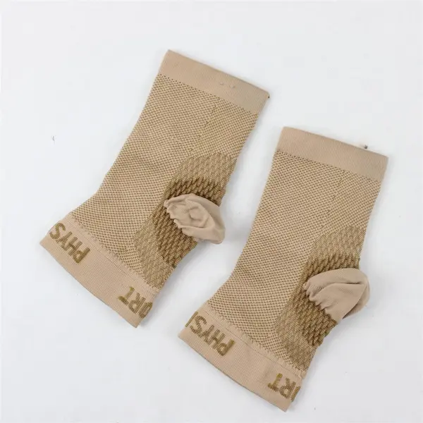 Physix Gear Sport Beige Compression Arch Ankle Support Sleeves Pair