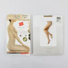 Lot of 2 Hanes Shimera Pantyhose NWT Plus Size Buff Medium Nude Sheer