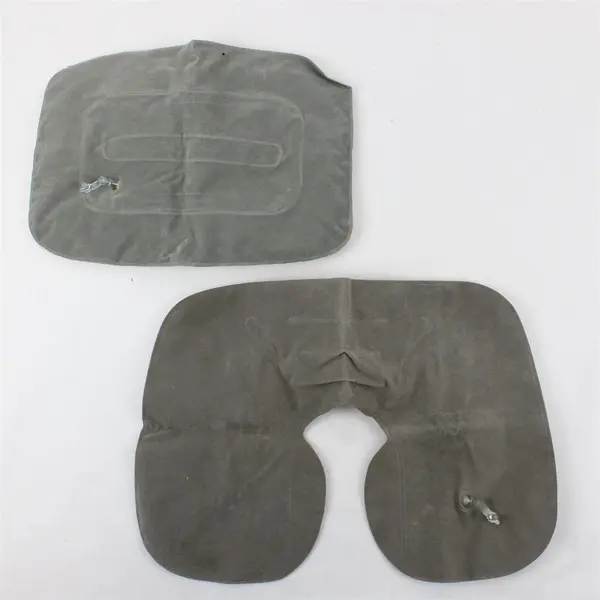 Go Lot of 2 Gray Inflatable Travel Pillows 1 Neck Pillow