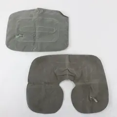 Go Lot of 2 Gray Inflatable Travel Pillows 1 Neck Pillow