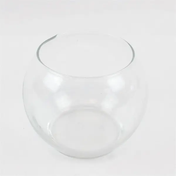 Lot of 3 Small Round Clear Glass Vases Various Styles 4" to 5"