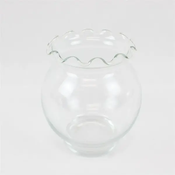 Lot of 3 Small Round Clear Glass Vases Various Styles 4" to 5"