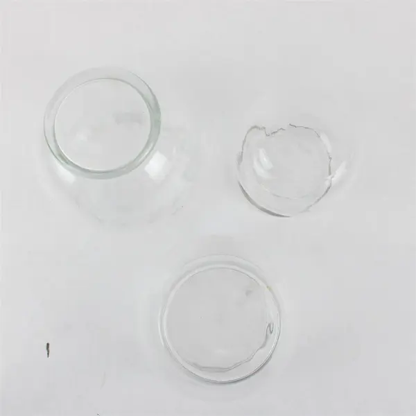 Lot of 3 Small Round Clear Glass Vases Various Styles 4" to 5"