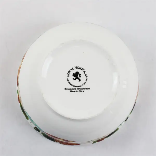 Royal Norfolk Fall Thanksgiving Pumpkin Pattern Ceramic Cereal Bowl