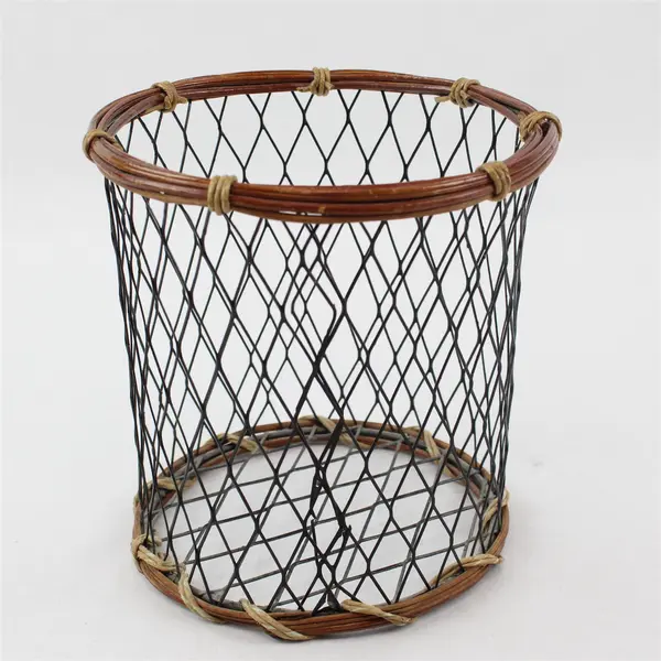 Wicker and Wire Small Organizer Basket 6.5" Office Desk Supplies