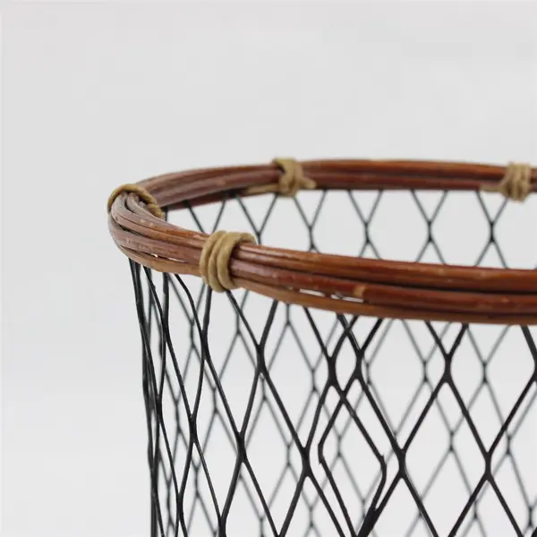 Wicker and Wire Small Organizer Basket 6.5" Office Desk Supplies