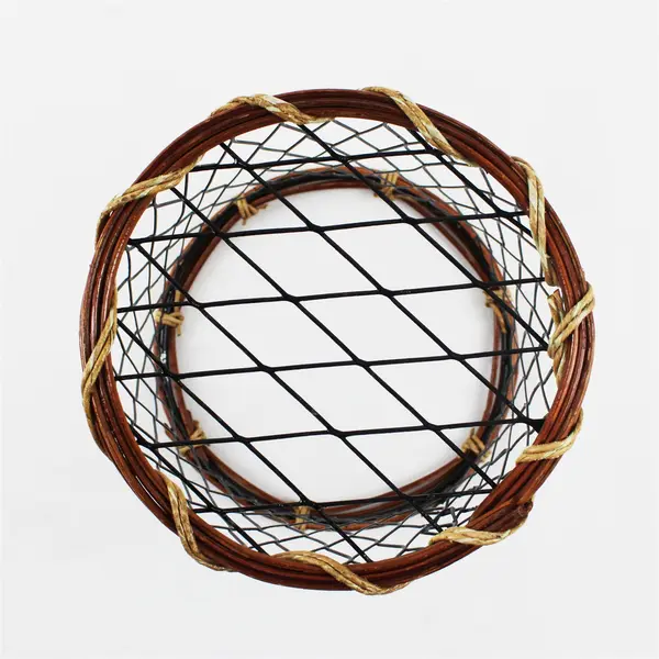 Wicker and Wire Small Organizer Basket 6.5" Office Desk Supplies