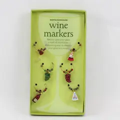 6 Pc Set Boston Warehouse Wine Marker Charms